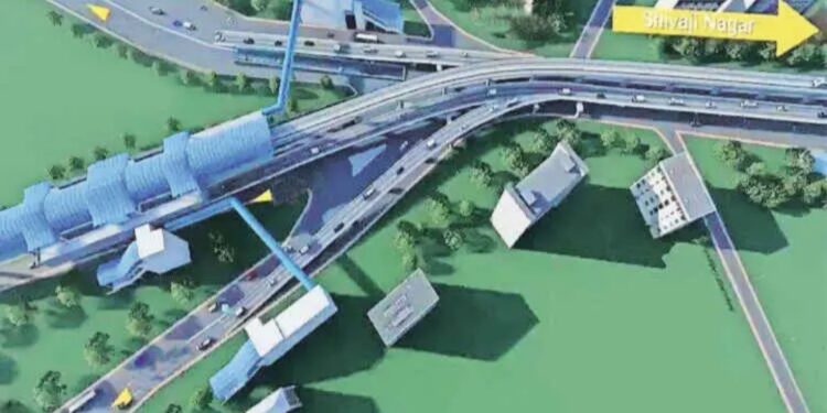 विद्यापीठ चौकात उड्डाणपुलाचे काम सुरू..