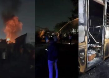 पुणे बैंगलोर महामार्गावर  ताथवडे येथे  एका टँकरला भीषण आग..