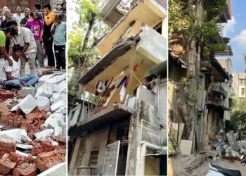 म्हाडाचा मात्र अनधिकृत बांधकामांना जाहीर रित्या पाठिंबा !!! पूरग्रस्त वसाहत गोखलेनगर येथे अनाधिकृत बांधकामाचे स्लॅब कोसळून बांधकाम कामगार गंभीर जखमी !!