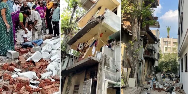 म्हाडाचा मात्र अनधिकृत बांधकामांना जाहीर रित्या पाठिंबा !!! पूरग्रस्त वसाहत गोखलेनगर येथे अनाधिकृत बांधकामाचे स्लॅब कोसळून बांधकाम कामगार गंभीर जखमी !!