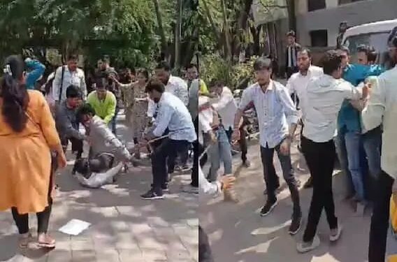 एसएफआय-अभाविपच्या कार्यकर्त्यां मध्ये  पुणे विद्यापीठात हाणामारी..