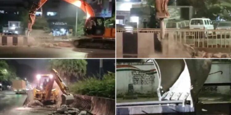 पुणे महाालिकेने नगररोड येथील BRT हटविण्यास सुरुवात…