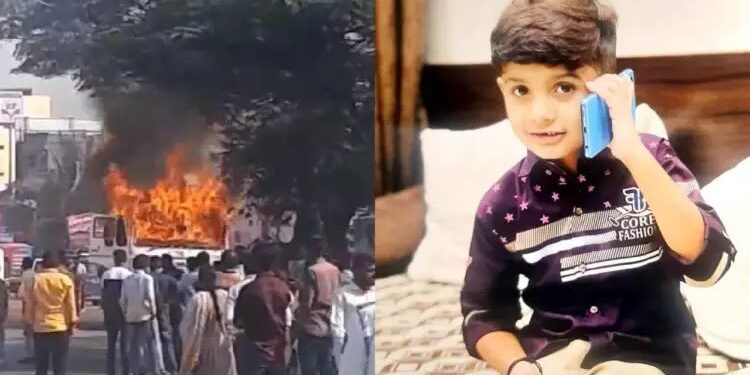 काळीज पिळवटून टाकणारी घटना.. आईच्या डोळ्यासमोर डंपरने चिमुकल्याला चिरडलं..